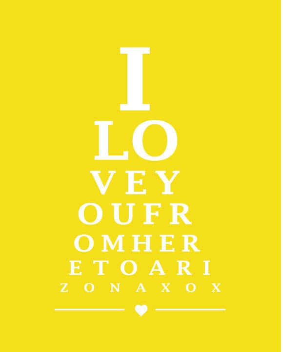 ARIZONA, USA. Eye chart - 8 x 10 digital print design art - custom