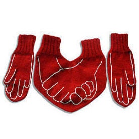 Funny Dual Valentine Gloves for HIM and HER with Decorations (will be made in 2 weeks after order)