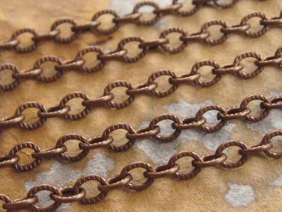 3 ft. Trinity Vintage Patina Small Etched Cable 4mm Chain - Trinity Brass Co. LOW SHIPPING