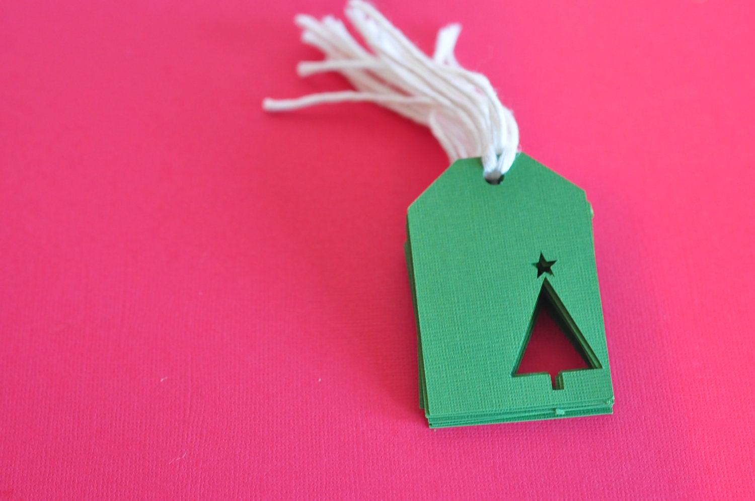 Green Christmas Tree Cutout Gift Tag