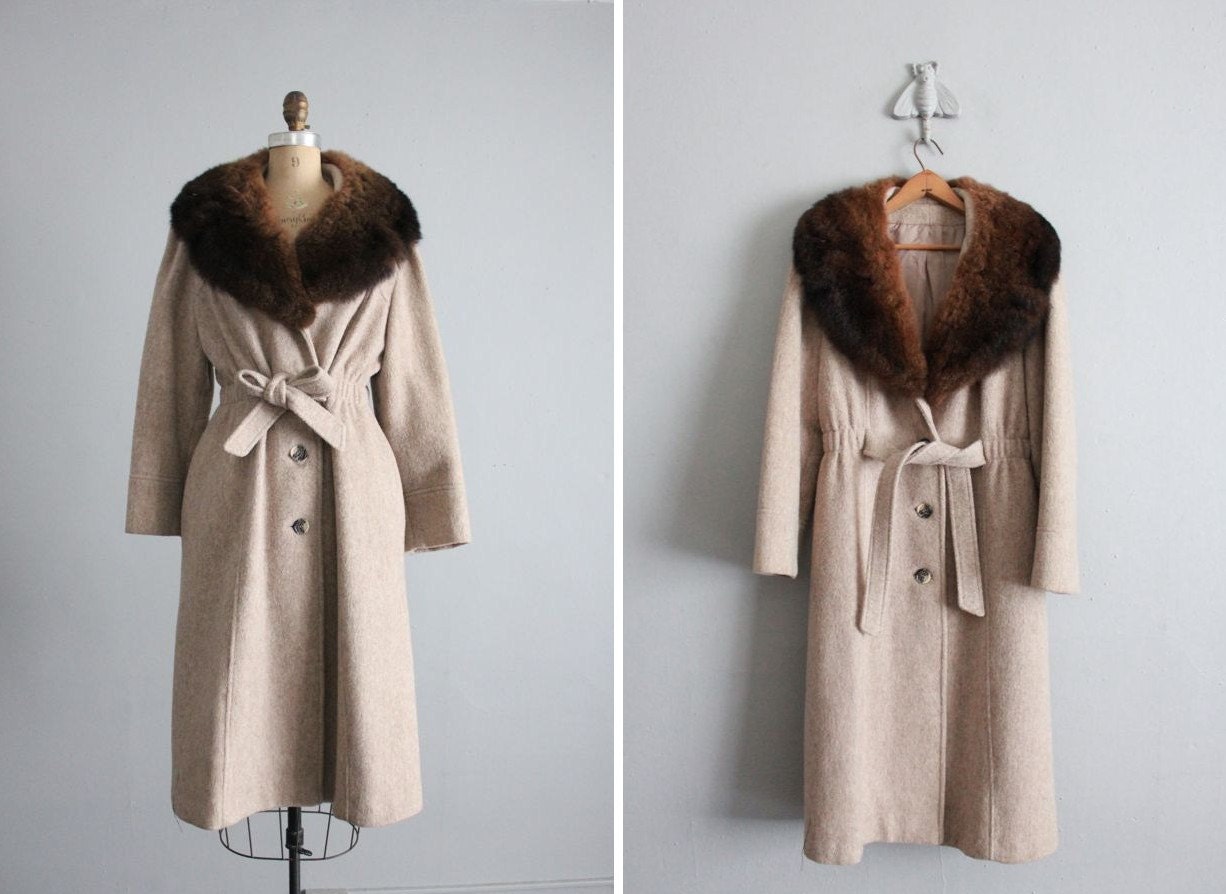 1970s vintage fur collar princess coat