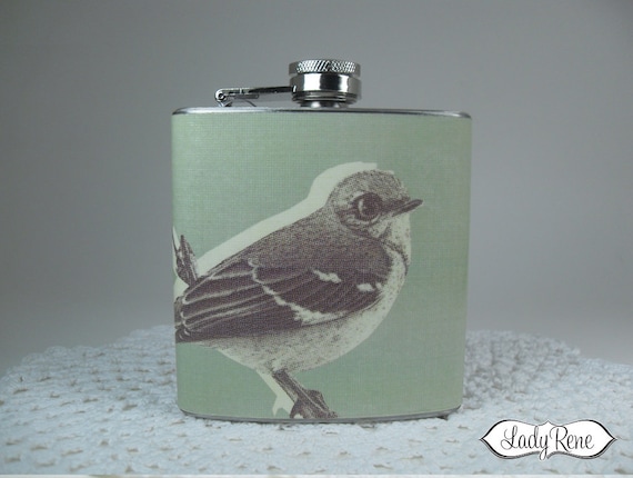 6oz Hip Flask - Bird Flask - Liquor Flask - Sparrow Accessories