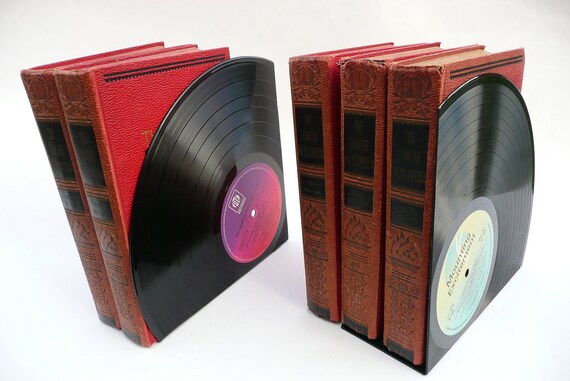 Bookends Handmade from 12" Vinyl Records