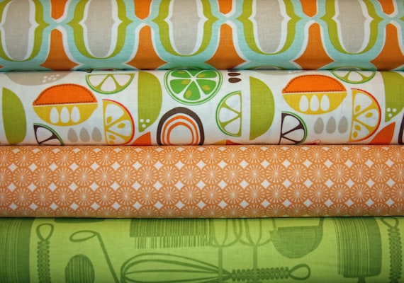 Anna Griffin Kitchy Kitchen Fabric, 4 fat quarters