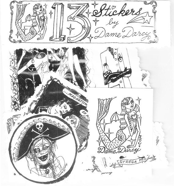 Dame Darcy Sticker Sets Gothic Lolita Comic Book Art