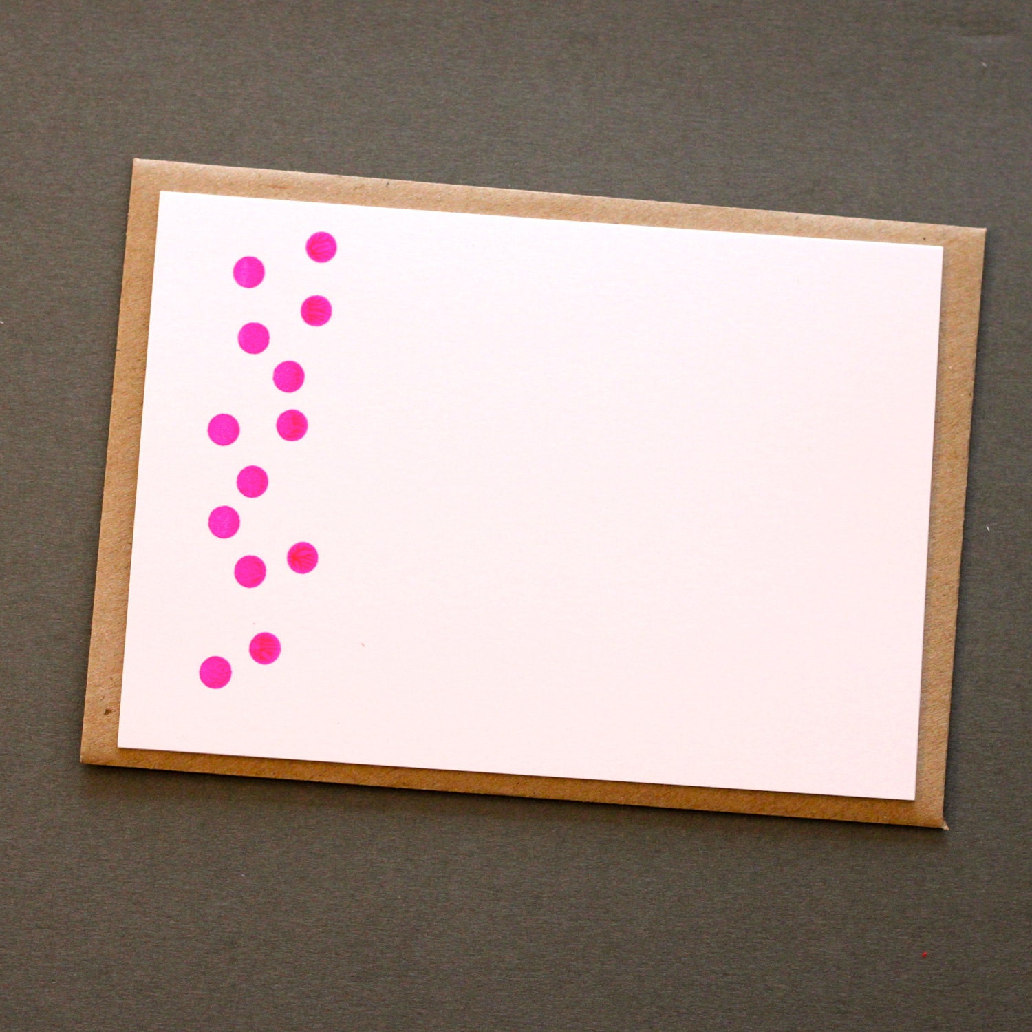 NEON DOTTY NOTECARDS - Set of Five Screen Printed Notecards