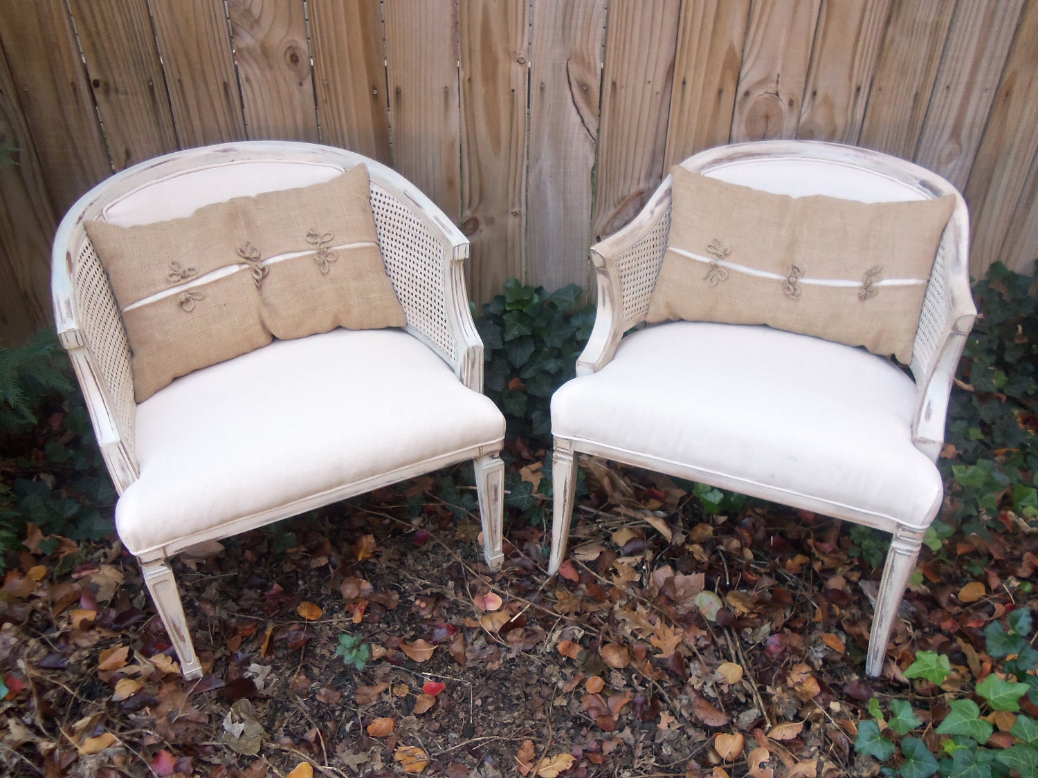 French Provincial cane chairs, set of two