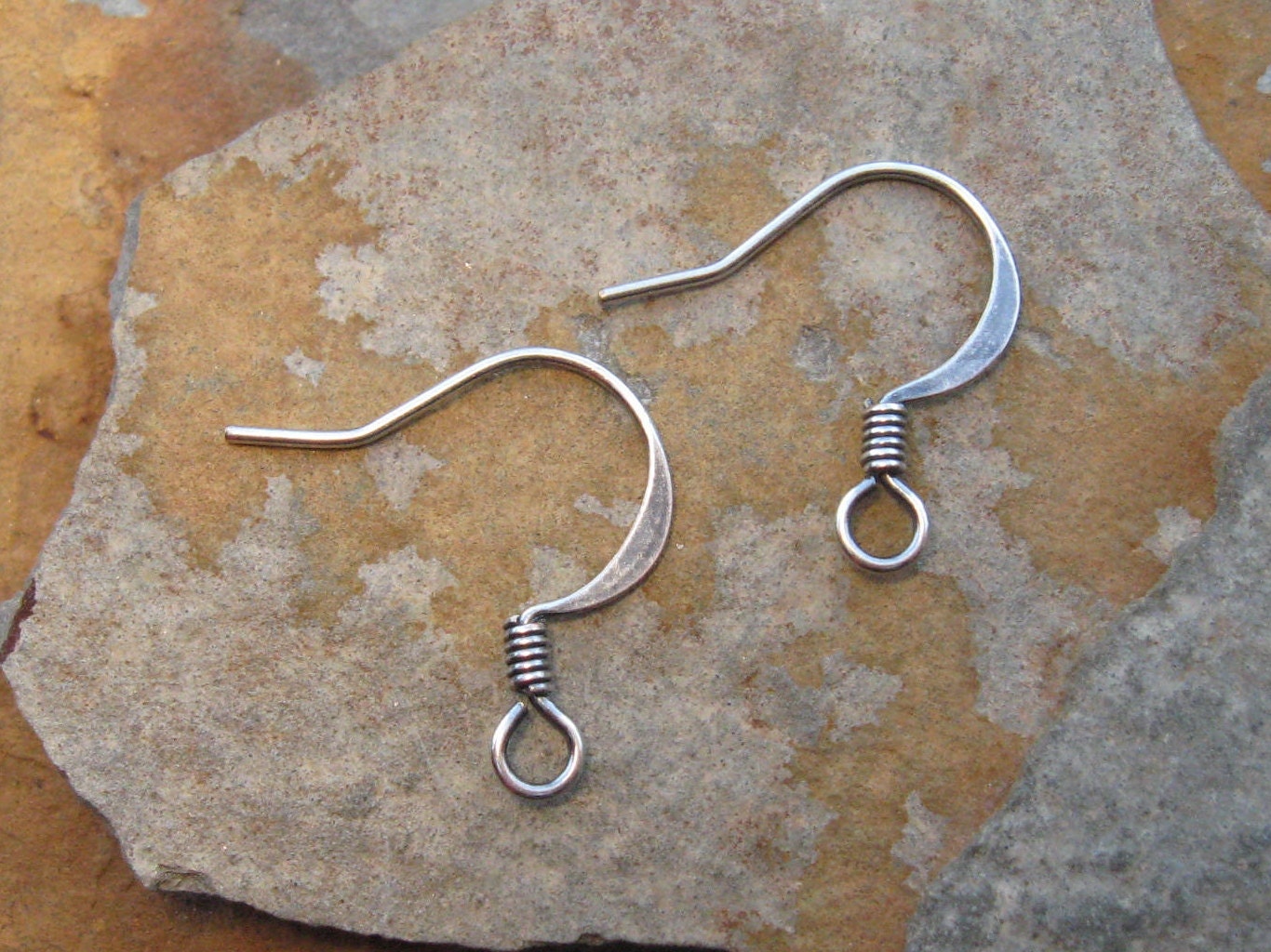 Antique Silver French Hook Flat Earwires 6 -  Trinity Brass