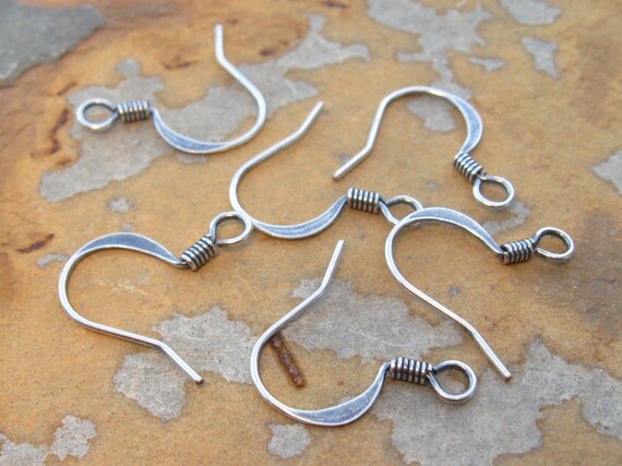 Antique Silver French Hook Flat Earwires 6 -  Trinity Brass