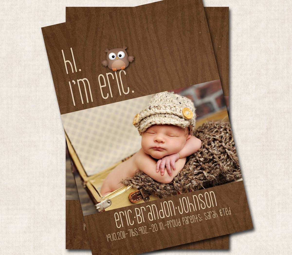 Baby Boy Birth Announcement Thank You by missbellaexpressions