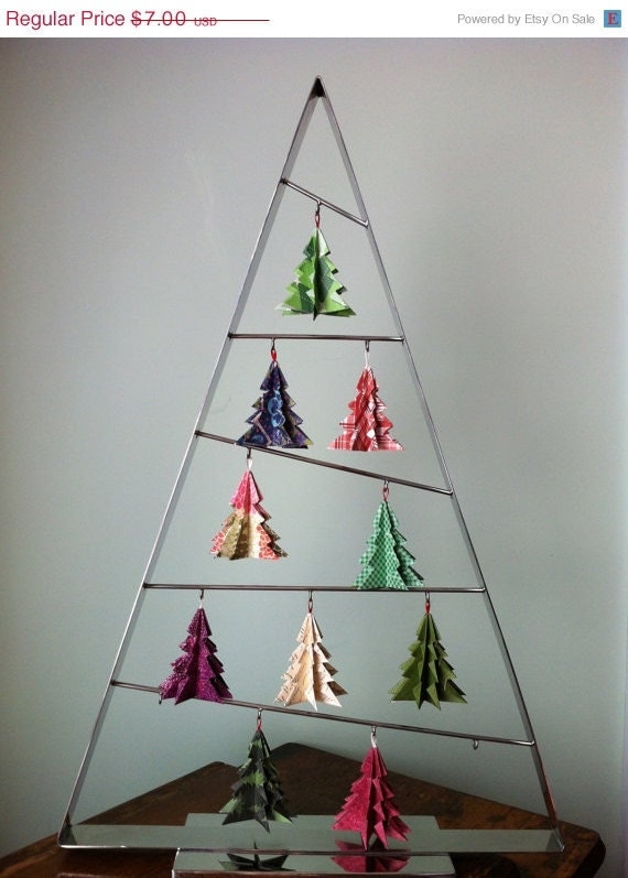 Origami Christmas Tree Ornaments (Merry) - SIx Ornaments