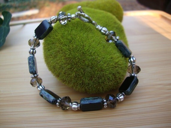 Black Czech Glass Bracelet Preview 1