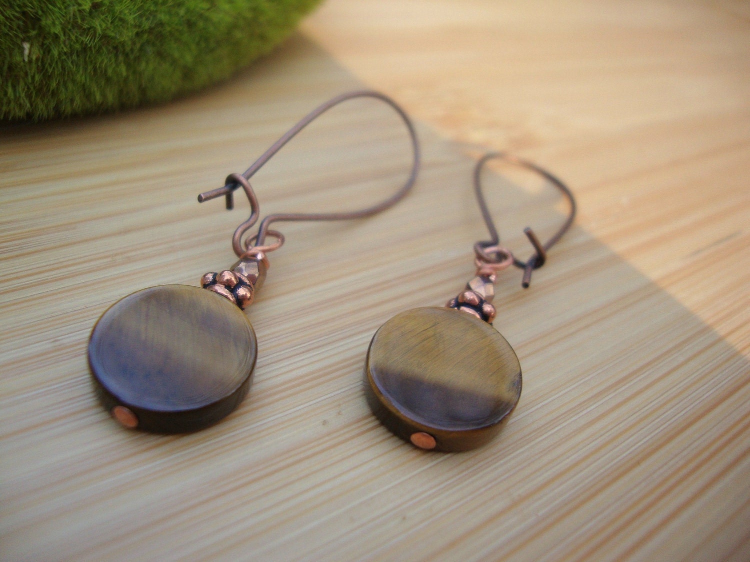 Tiger Eye And Copper Earrings Preview 3