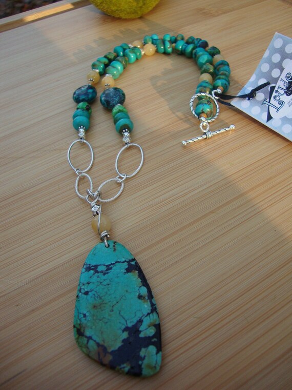 Turquoise And Yellow Jade Necklace Preview 4