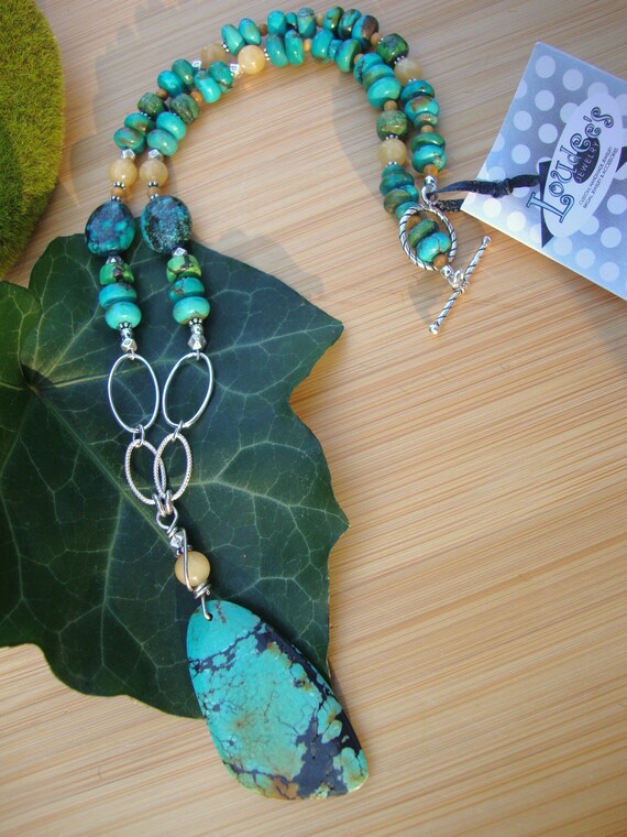Turquoise And Yellow Jade Necklace Preview 2