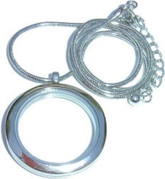 LARGE Clear Glass Memory Locket, fill with floating charms, pictures, and more