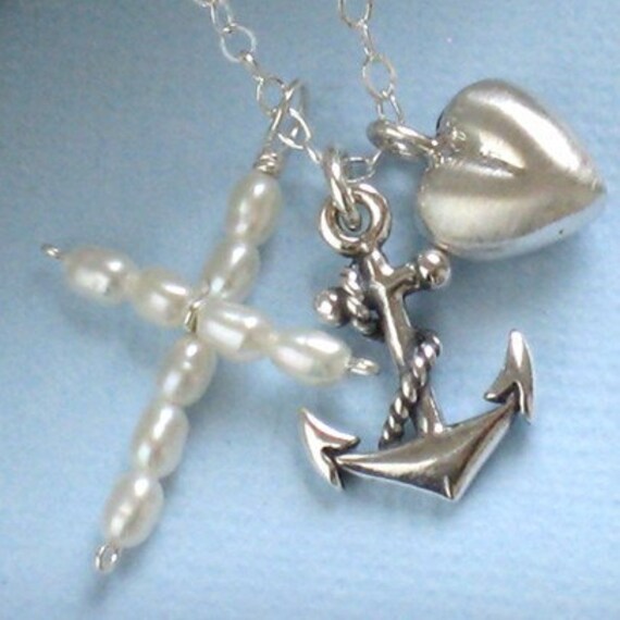 Sterling Silver Satin Finish Faith Hope