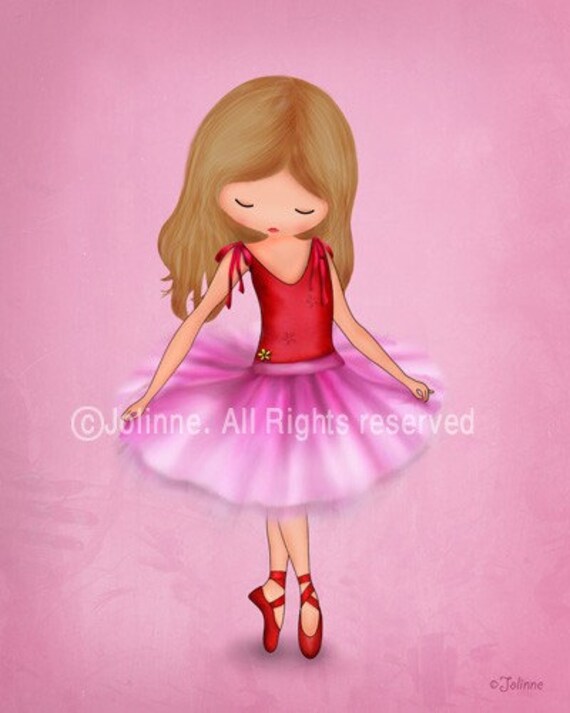 Girls ballet pink art print, Dancing ballerina room decor, nursery wall art, recital, kids wall hanging