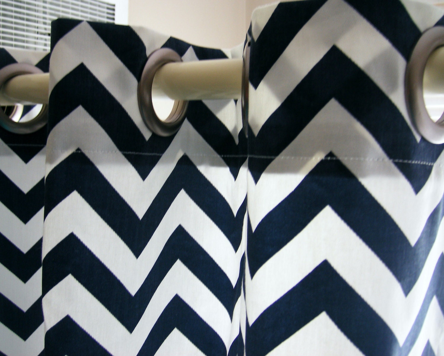 Shower  Curtain Chevron 72x90 Premier Prints Navy Blue and White Zig Zag