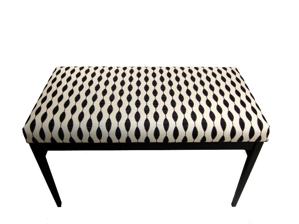Upholstered Bench - Modern Black and White Indoor Bench