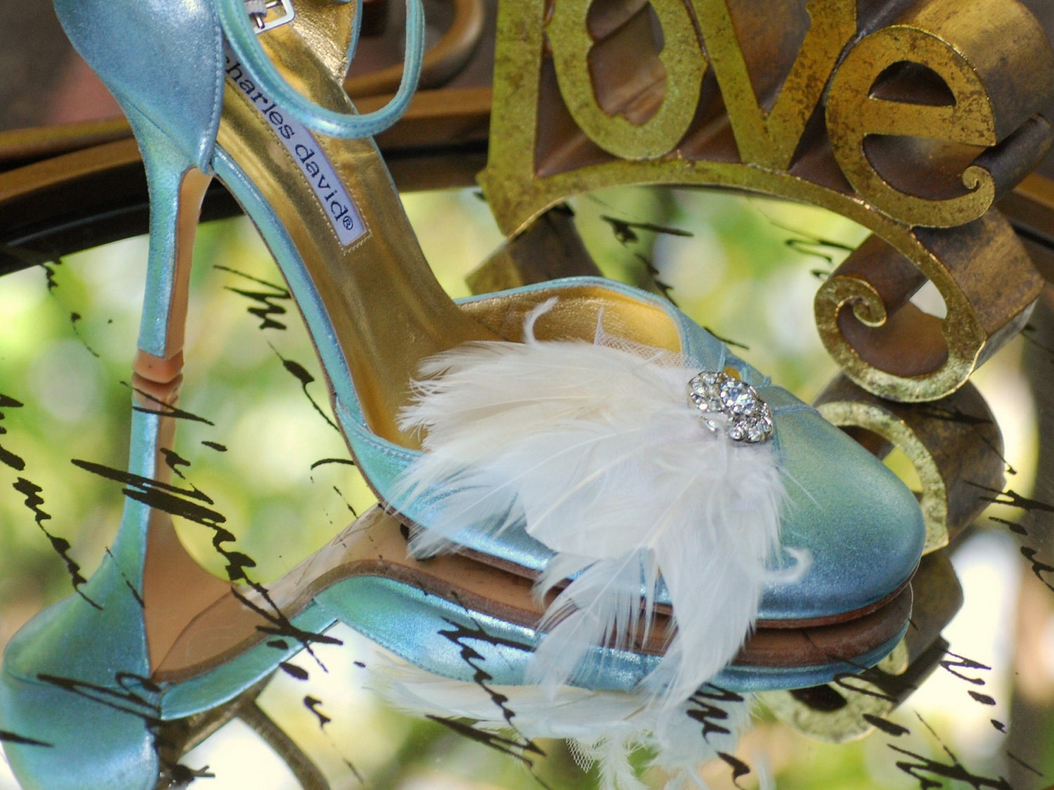 Shoe Clips White / Ivory / Black Feathers Rhinestone Bride Bridal Bridesmaid Couture Birthday Statement Boudoir Burlesque Crystals Lush