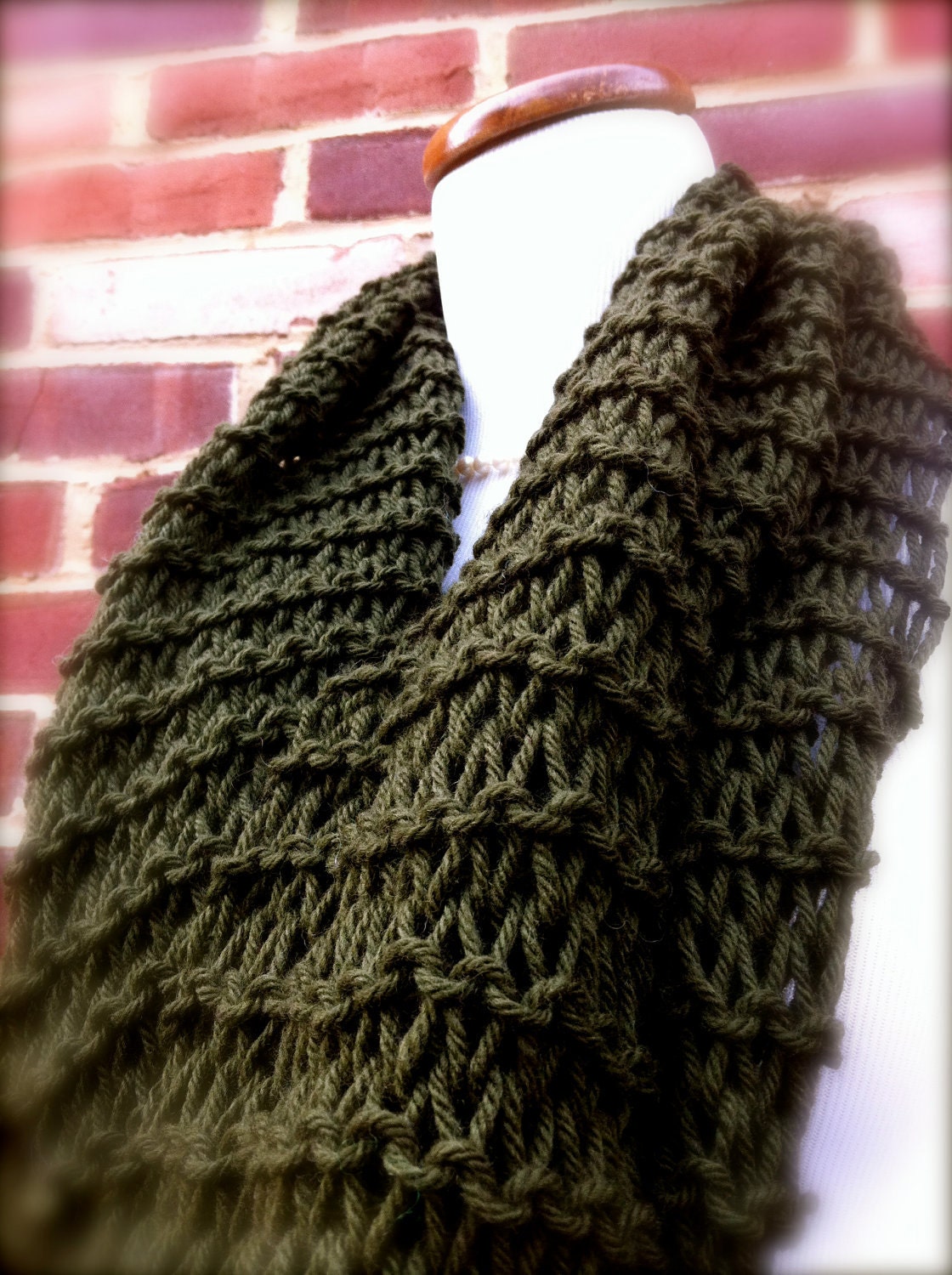 Organic Merino Scarf and Shawl in Green