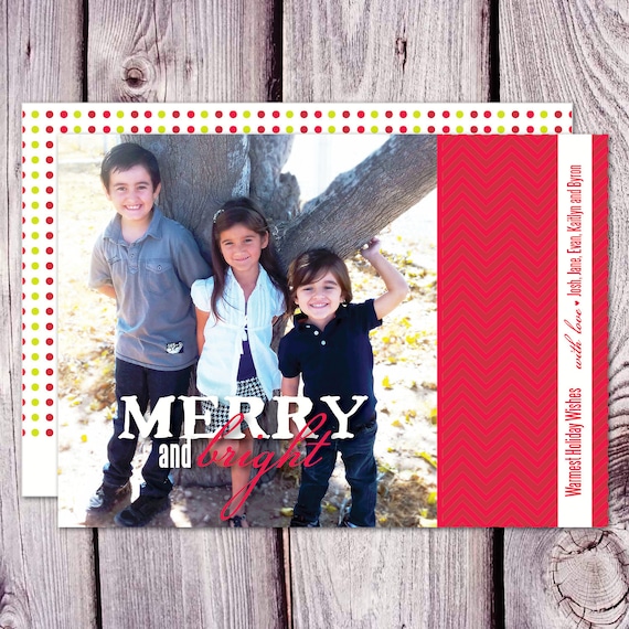 Christmas Card - Merry and Bright - Print Yourself