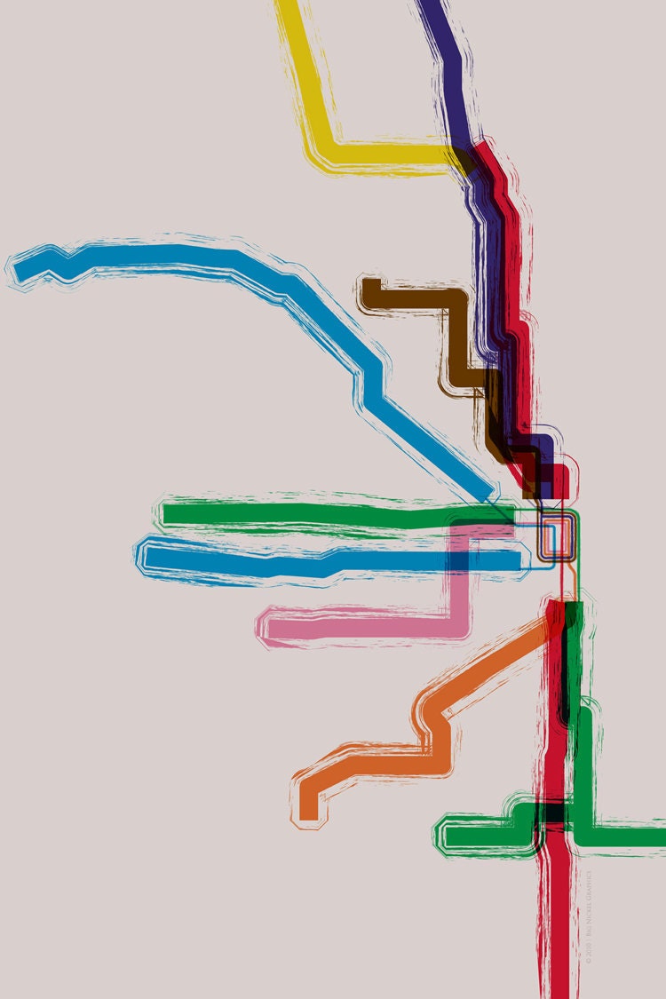 Chicago 'L' Cafe Mount - 16x24