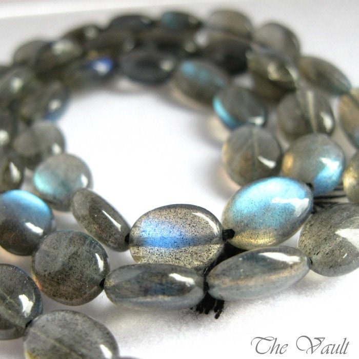 12 Labradorite 8-10mm smooth oval beads