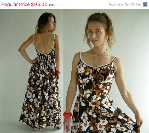 Holiday Sale CURVY De Weese Chocolate Floral Maxi by empressjade from etsy.com