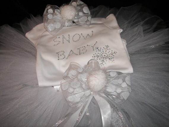 Snow Baby Bling Tutu Set--Unique and Original--Princess Perfect