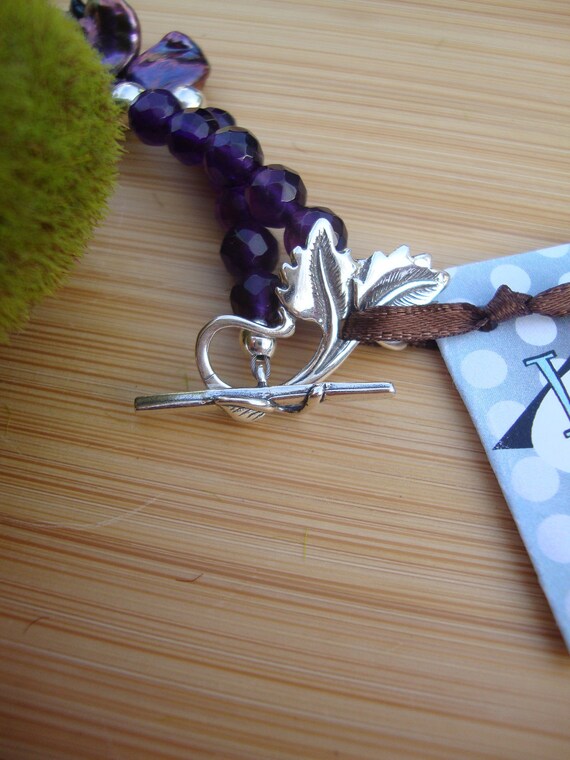 Amethyst And Keshi Pearl Lotus Necklace Preview 5