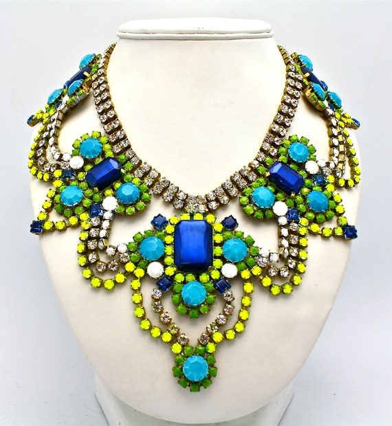 One of a Kind Statement Necklace Athens by DolorisPetunia on Etsy from etsy.com