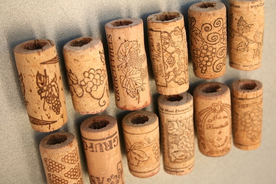 Wine Cork Magnets DIY Set of 12