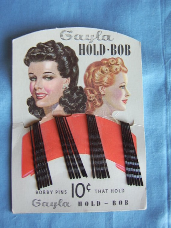 Original Card with Gayla Hold Bob Bobby Pins - Vintage