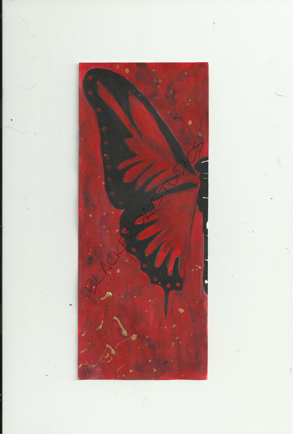 Art Print of Original Acrylic Painting Red Butterfly