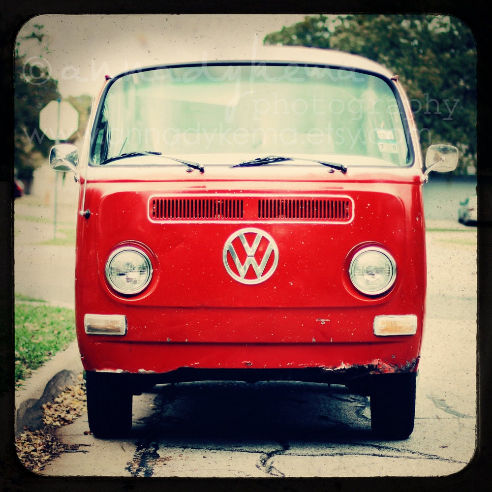 Red VW Bus - Fine Art Photograph