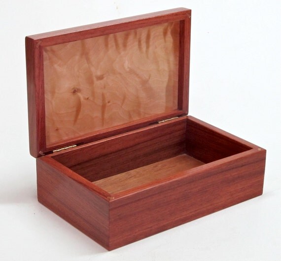 African Bubinga and Flame Quilted Ice Birch Keepsake Box
