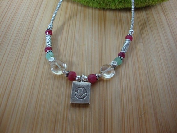 Ruby And Citrine Dainty Flower Necklace Preview 4
