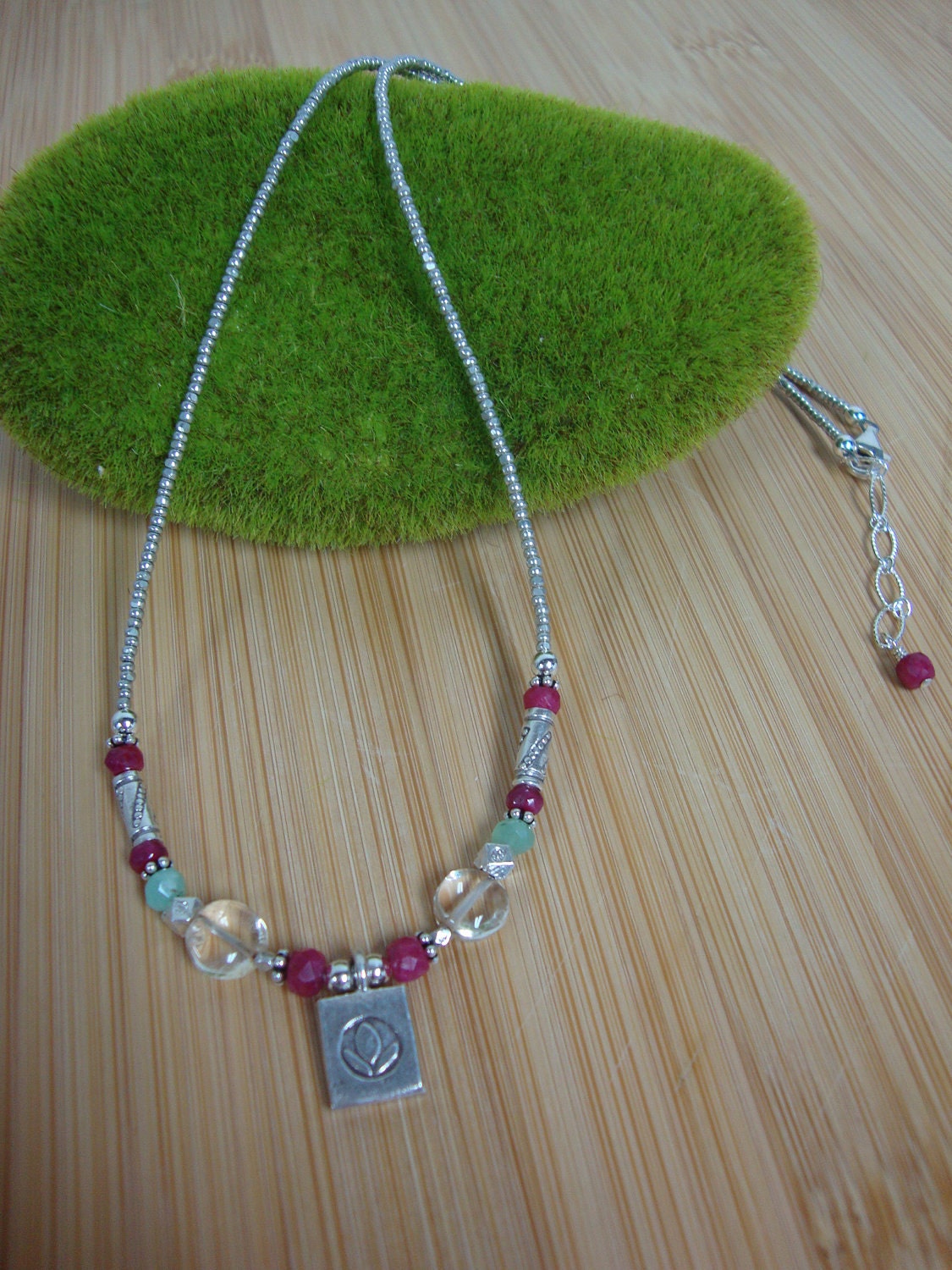 Ruby And Citrine Dainty Flower Necklace Preview 5