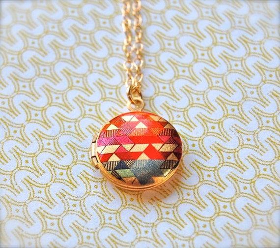 The Color Study II Mini Locket - Vintage - Gold