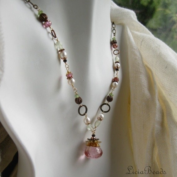 Spring Dance - gypsy gemstone necklace