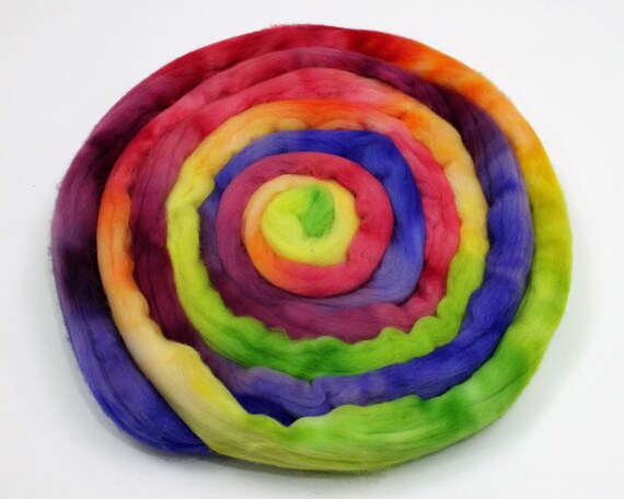 Polwarth Wool Roving - Handpainted Felting or Spinning Fiber by Woolgatherings
