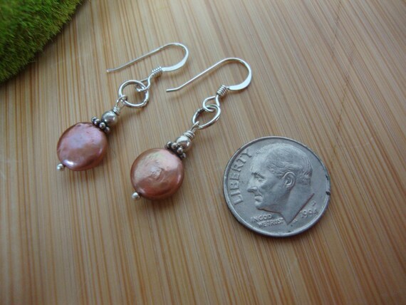 Bronze Coin Pearl Earrings Preview 2