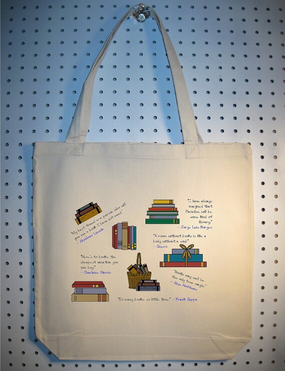 Book Tote Bag for Teachers, Students, Librarians, Book Club Members, and Book Lovers everywhere