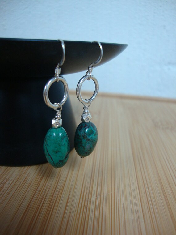 Turquoise Nugget Earrings Preview 1
