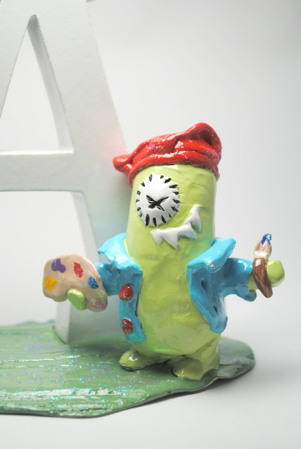 Alphabet letter A Monster Sculpture