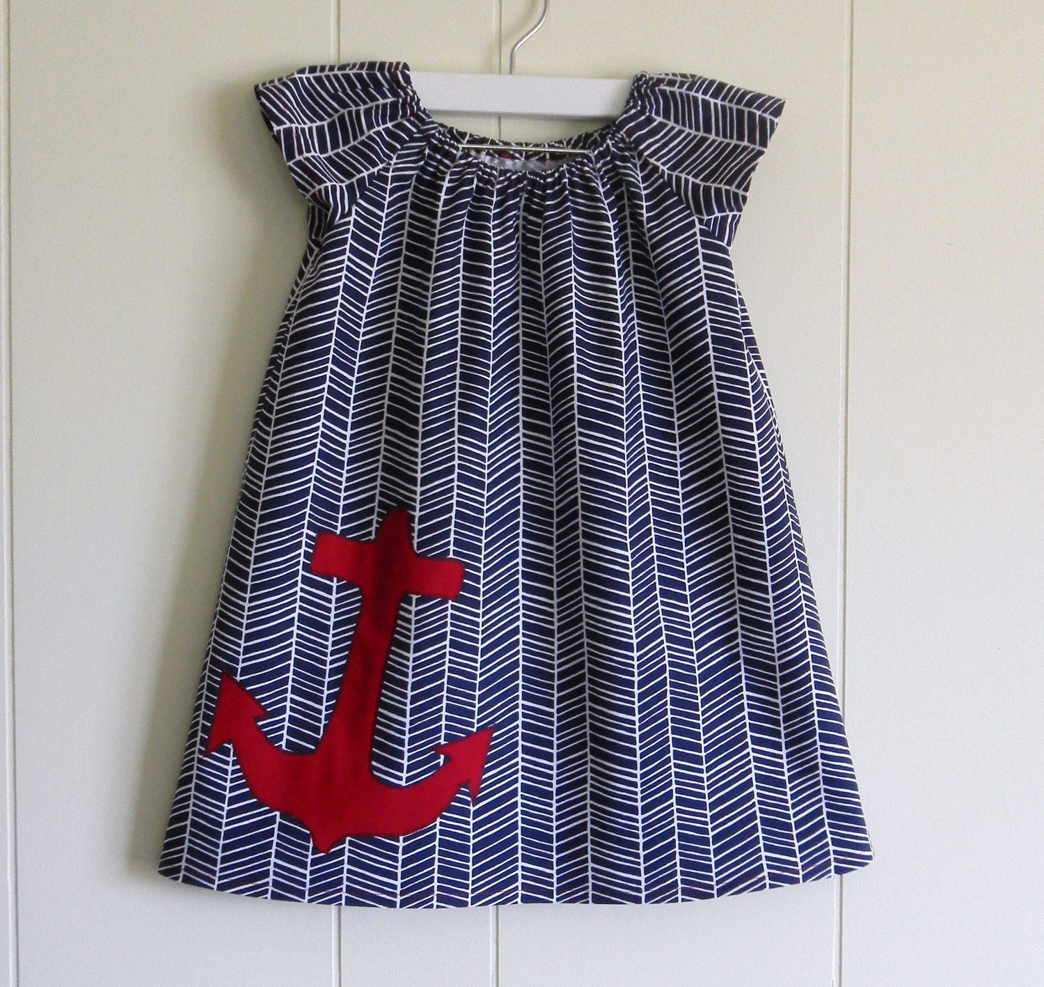 ShiftMod Tunic / Nautical Navy / Red Anchor  / 6 Months, 12 Months, 2t, 3t, 4t, 5t, 6y by PerryFinalia