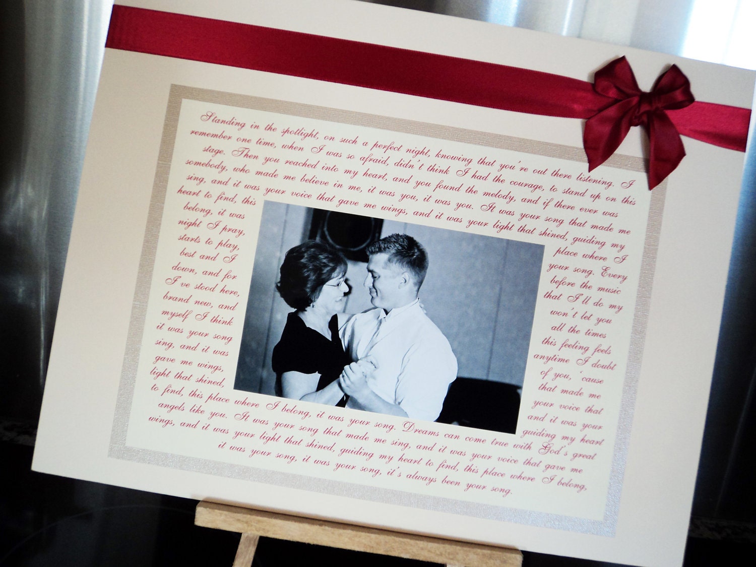 Wedding Gift for Parents Personalized 8x10 Wedding Photo Mat to Frame with