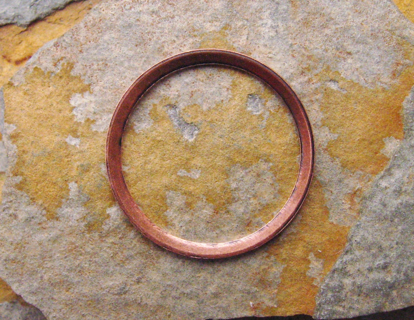 2 Medium Hammered Rings Antique Copper 21.5mm - Trinity Brass Co. LOW SHIPPING
